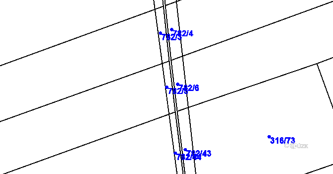 Parcela st. 782/5 v KÚ Židněves, Katastrální mapa
