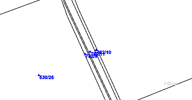 Parcela st. 782/10 v KÚ Židněves, Katastrální mapa