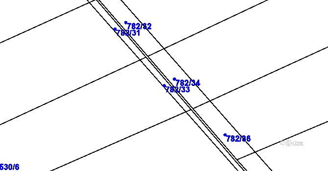 Parcela st. 782/33 v KÚ Židněves, Katastrální mapa