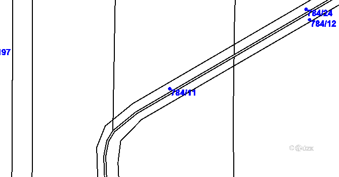 Parcela st. 784/11 v KÚ Židněves, Katastrální mapa