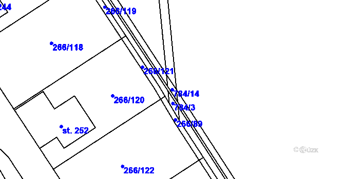 Parcela st. 784/14 v KÚ Židněves, Katastrální mapa