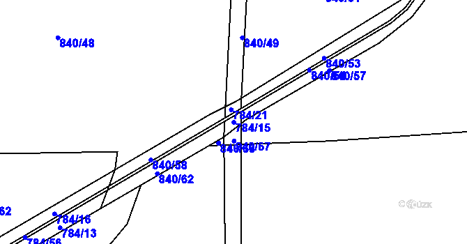 Parcela st. 784/15 v KÚ Židněves, Katastrální mapa