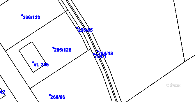 Parcela st. 784/18 v KÚ Židněves, Katastrální mapa