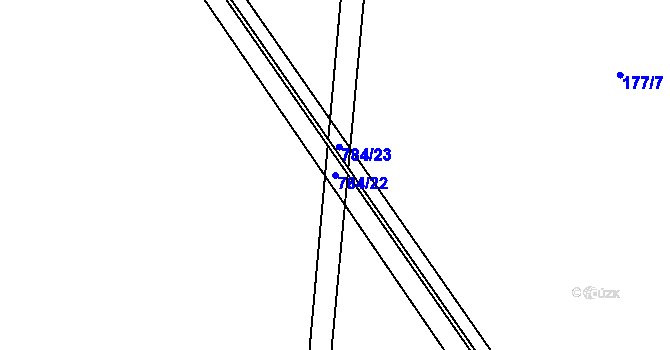 Parcela st. 784/22 v KÚ Židněves, Katastrální mapa