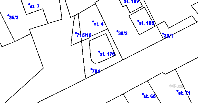 Parcela st. 176 v KÚ Židněves, Katastrální mapa