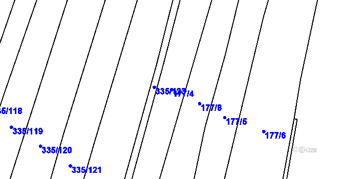 Parcela st. 177/4 v KÚ Židněves, Katastrální mapa
