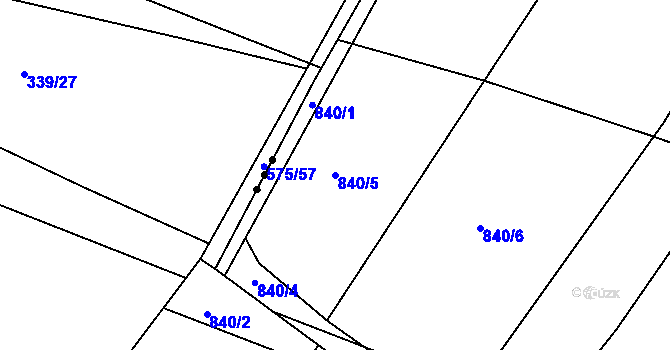 Parcela st. 840/5 v KÚ Židněves, Katastrální mapa