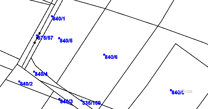 Parcela st. 840/6 v KÚ Židněves, Katastrální mapa