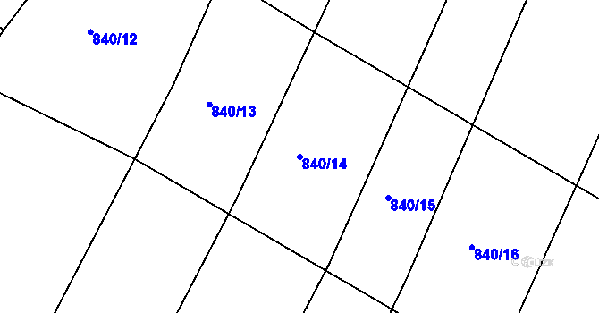 Parcela st. 840/14 v KÚ Židněves, Katastrální mapa