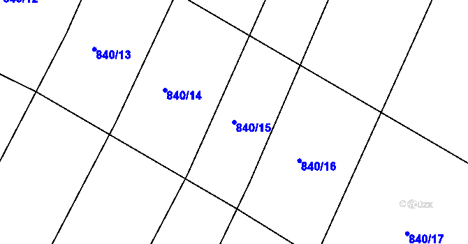 Parcela st. 840/15 v KÚ Židněves, Katastrální mapa