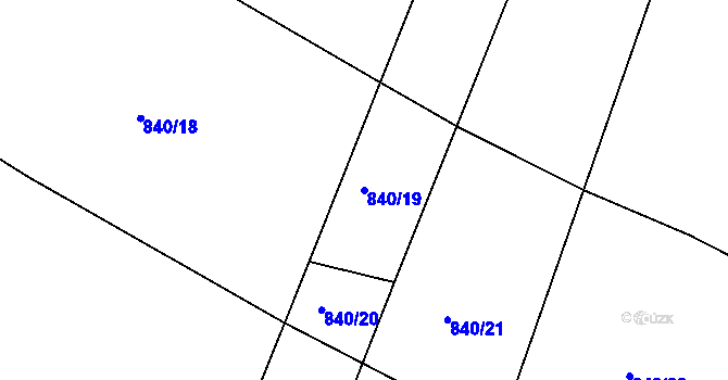 Parcela st. 840/19 v KÚ Židněves, Katastrální mapa