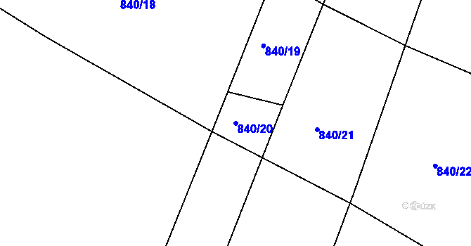 Parcela st. 840/20 v KÚ Židněves, Katastrální mapa