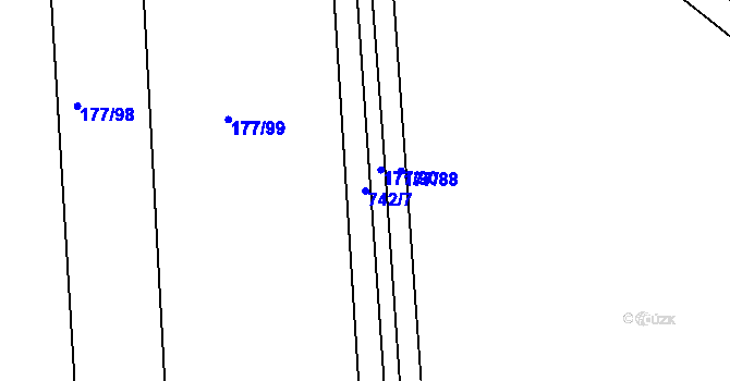 Parcela st. 742/7 v KÚ Židněves, Katastrální mapa