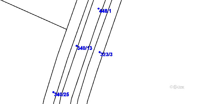 Parcela st. 323/3 v KÚ Židovice u Bečova, Katastrální mapa