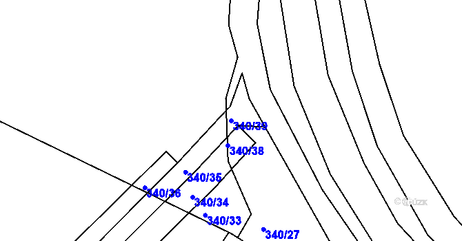 Parcela st. 340/39 v KÚ Židovice u Bečova, Katastrální mapa