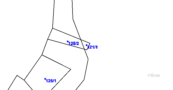 Parcela st. 121/1 v KÚ Hluboká u Žihle, Katastrální mapa