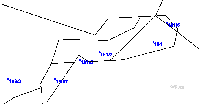 Parcela st. 181/2 v KÚ Hluboká u Žihle, Katastrální mapa