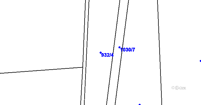 Parcela st. 932/4 v KÚ Hluboká u Žihle, Katastrální mapa