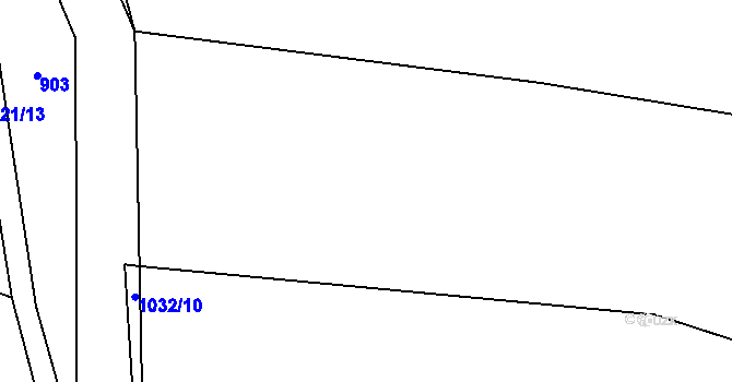 Parcela st. 932/5 v KÚ Hluboká u Žihle, Katastrální mapa