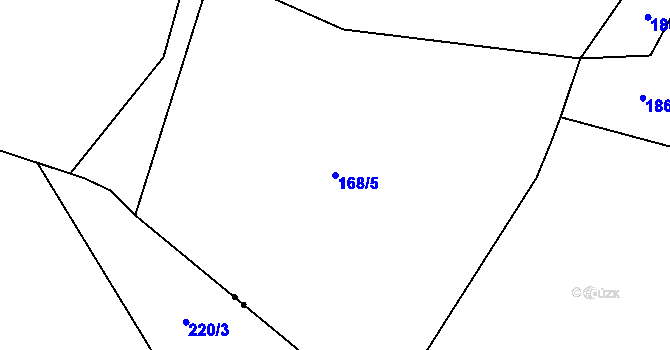 Parcela st. 168/5 v KÚ Hluboká u Žihle, Katastrální mapa