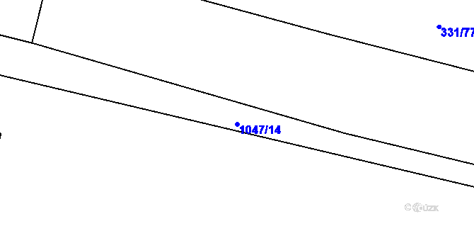 Parcela st. 1047/14 v KÚ Hluboká u Žihle, Katastrální mapa