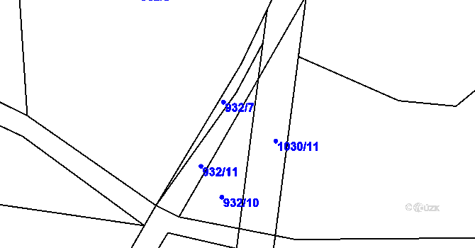 Parcela st. 932/9 v KÚ Hluboká u Žihle, Katastrální mapa