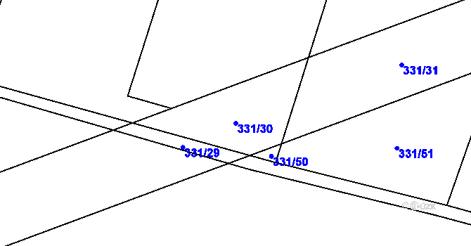 Parcela st. 331/30 v KÚ Hluboká u Žihle, Katastrální mapa