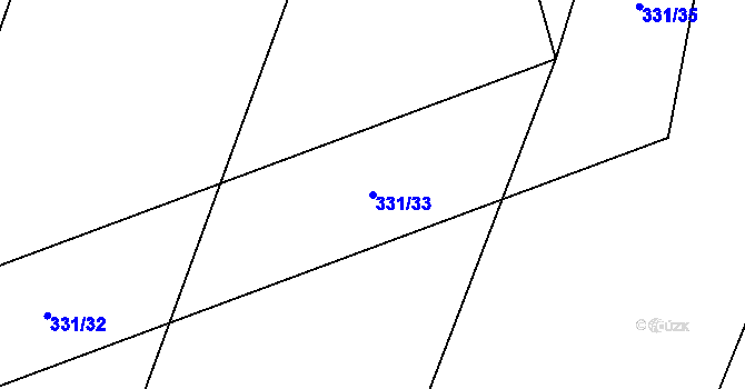 Parcela st. 331/33 v KÚ Hluboká u Žihle, Katastrální mapa