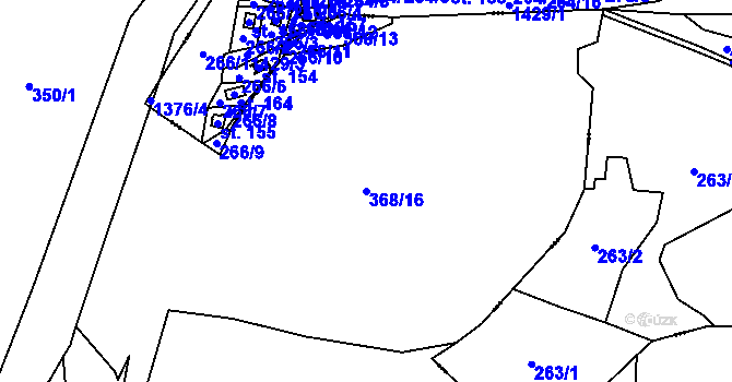 Parcela st. 368/16 v KÚ Odlezly, Katastrální mapa