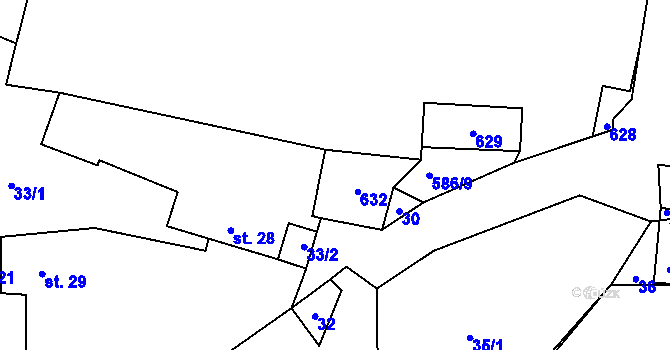 Parcela st. 27 v KÚ Přehořov u Žihle, Katastrální mapa