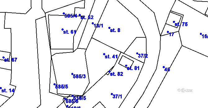 Parcela st. 41 v KÚ Přehořov u Žihle, Katastrální mapa