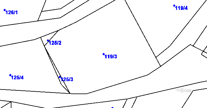 Parcela st. 119/3 v KÚ Přehořov u Žihle, Katastrální mapa