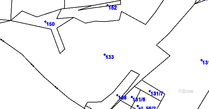 Parcela st. 133 v KÚ Přehořov u Žihle, Katastrální mapa