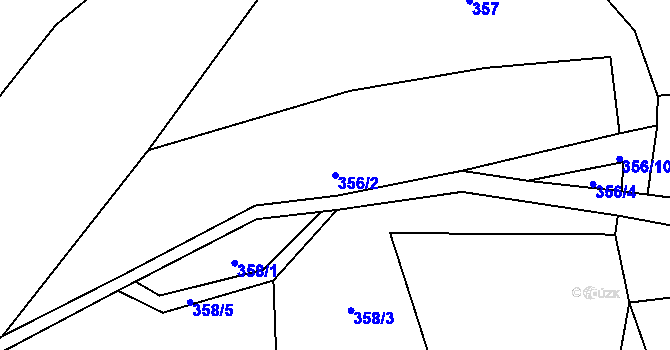 Parcela st. 356/2 v KÚ Přehořov u Žihle, Katastrální mapa