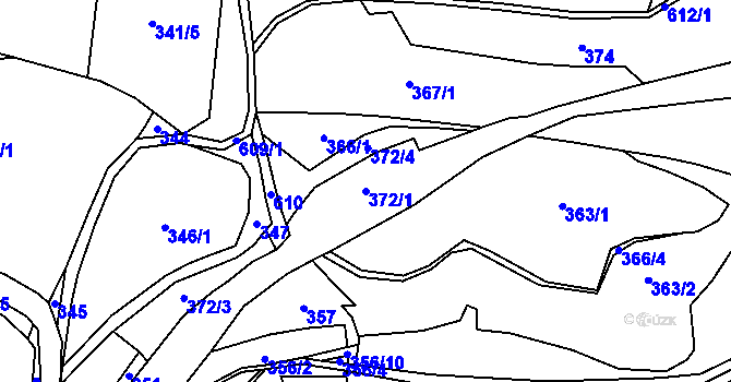 Parcela st. 372/1 v KÚ Přehořov u Žihle, Katastrální mapa