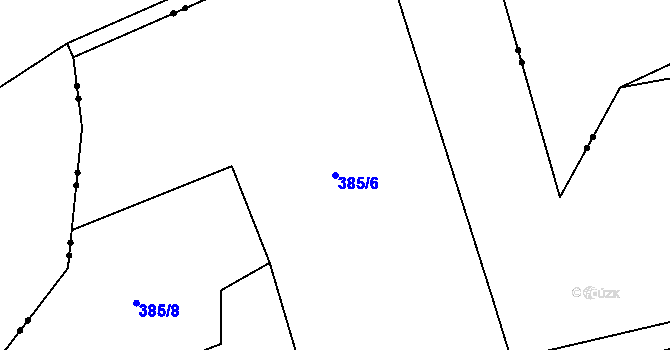 Parcela st. 385/6 v KÚ Přehořov u Žihle, Katastrální mapa