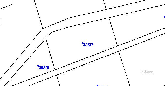 Parcela st. 385/7 v KÚ Přehořov u Žihle, Katastrální mapa