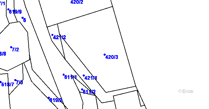 Parcela st. 420/3 v KÚ Přehořov u Žihle, Katastrální mapa