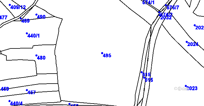 Parcela st. 495 v KÚ Přehořov u Žihle, Katastrální mapa