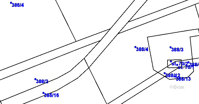Parcela st. 385/17 v KÚ Přehořov u Žihle, Katastrální mapa