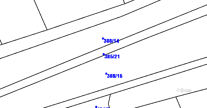 Parcela st. 385/21 v KÚ Přehořov u Žihle, Katastrální mapa