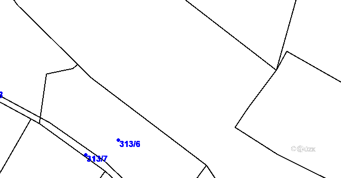 Parcela st. 313/4 v KÚ Přehořov u Žihle, Katastrální mapa