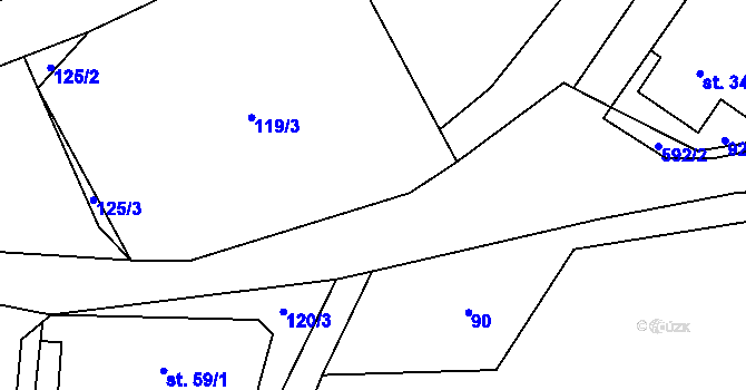 Parcela st. 119/5 v KÚ Přehořov u Žihle, Katastrální mapa