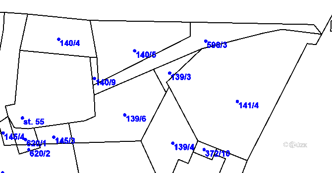 Parcela st. 139/7 v KÚ Přehořov u Žihle, Katastrální mapa