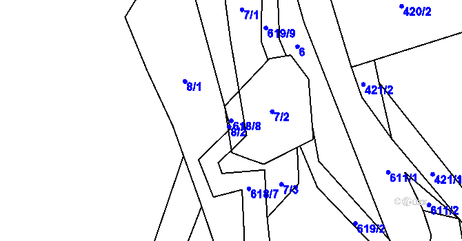 Parcela st. 618/8 v KÚ Přehořov u Žihle, Katastrální mapa