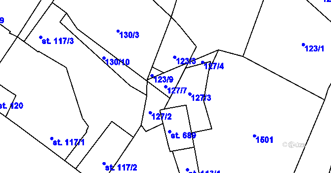 Parcela st. 127/7 v KÚ Žihle, Katastrální mapa