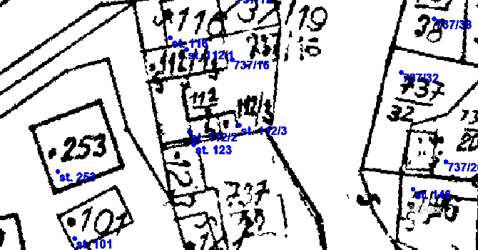 Parcela st. 112/3 v KÚ Žihobce, Katastrální mapa