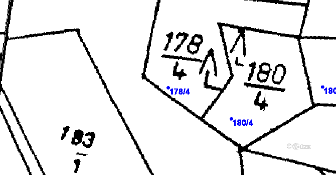 Parcela st. 178/4 v KÚ Žihobce, Katastrální mapa