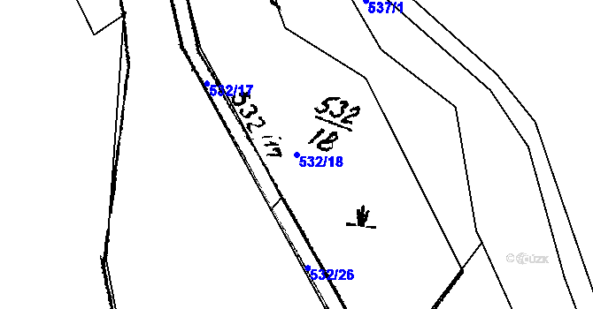 Parcela st. 532/18 v KÚ Žihobce, Katastrální mapa