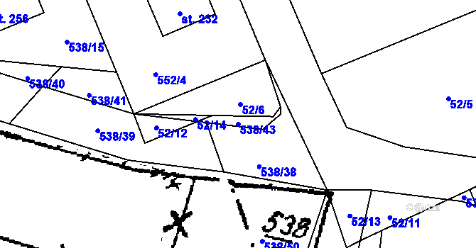 Parcela st. 538/43 v KÚ Žihobce, Katastrální mapa